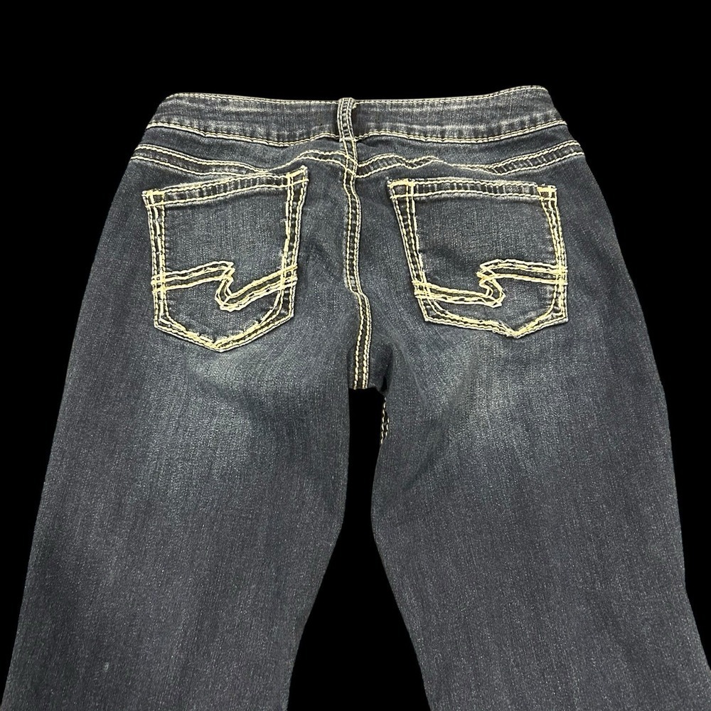 Silver Jeans Women 28/33 Bootcut Dark Wash Western Suki Surplus Blue Stretch - Picture 10 of 13